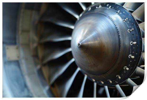 Close up of an aircraft turbine. Print by Michael Piepgras