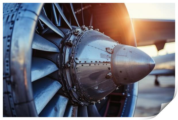 Close up of an aircraft turbine. Print by Michael Piepgras