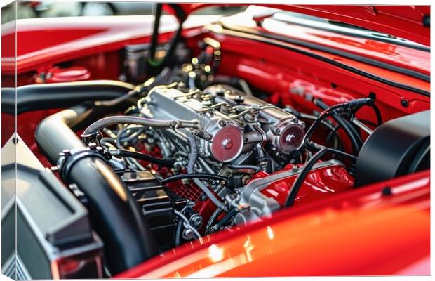 View into the engine compartment of a powerful tuned engine. Canvas Print by Michael Piepgras