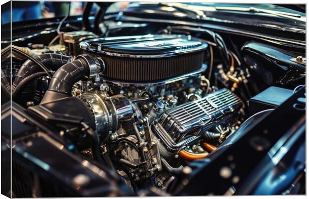 View into the engine compartment of a powerful tuned engine. Canvas Print by Michael Piepgras