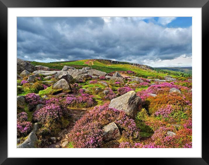 Ilkley Moor and Crags Framed Mounted Print by Darren Galpin