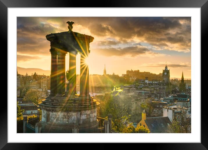 Edinburgh Sunset Framed Mounted Print by Alison Chambers