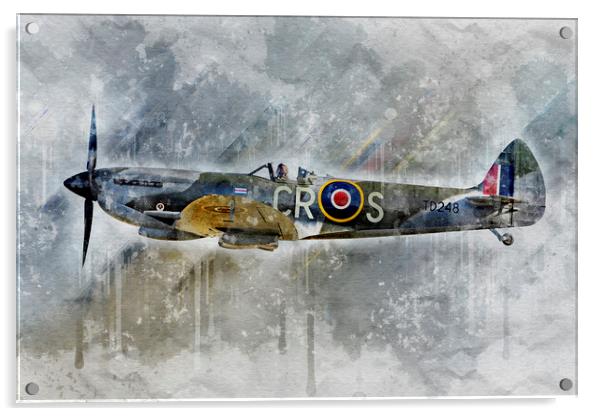 Supermarine Spitfire Mk XVI TD248 Acrylic by J Biggadike