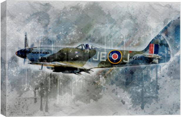 Supermarine Spitfire FR XIV MV268  Canvas Print by J Biggadike