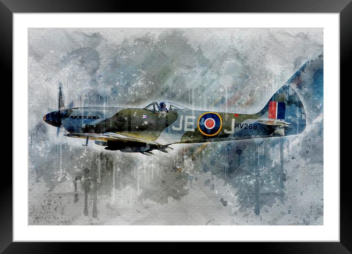 Supermarine Spitfire FR XIV MV268  Framed Mounted Print by J Biggadike