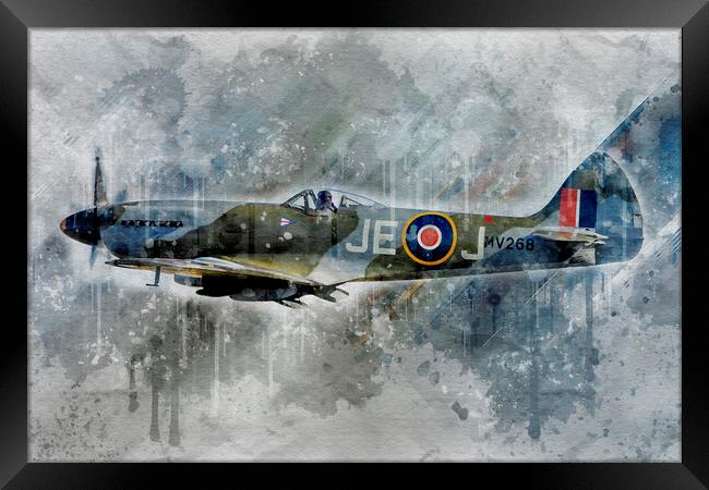 Supermarine Spitfire FR XIV MV268  Framed Print by J Biggadike