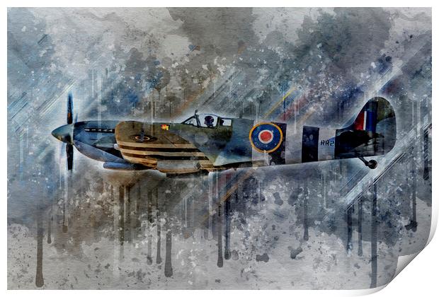 Supermarine Spitfire HF Mk.IX RR232 Print by J Biggadike