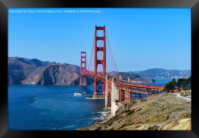 Golden Gate Bridge from the Presidio San Francisco Framed Print by Angus McComiskey