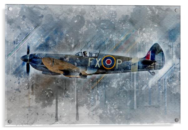 Supermarine Spitfire MK IX TD314 Acrylic by J Biggadike