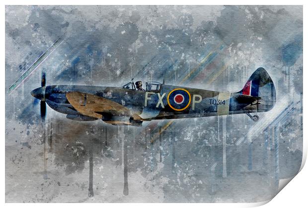 Supermarine Spitfire MK IX TD314 Print by J Biggadike