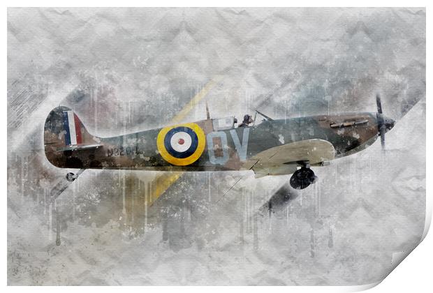 Supermarine Spitfire Mk Ia N3200 Print by J Biggadike