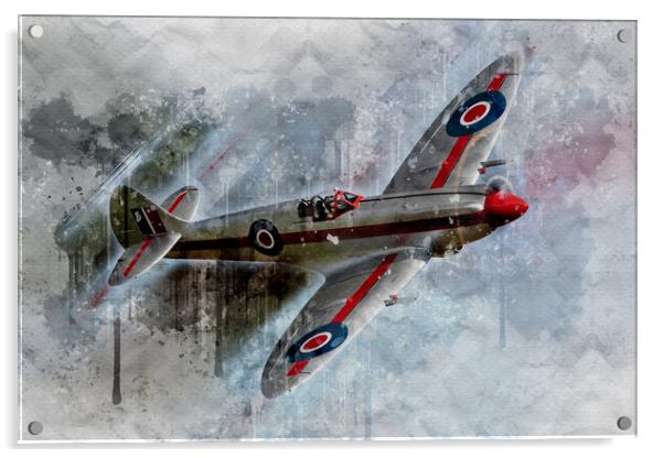 Supermarine Spitfire Mk XIV RN201 Acrylic by J Biggadike