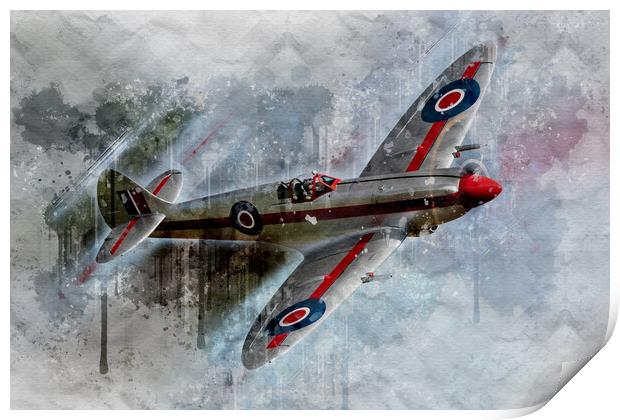 Supermarine Spitfire Mk XIV RN201 Print by J Biggadike