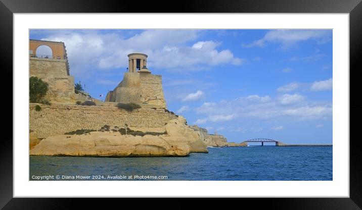 Fort St Elmo Valletta Malta.  Framed Mounted Print by Diana Mower