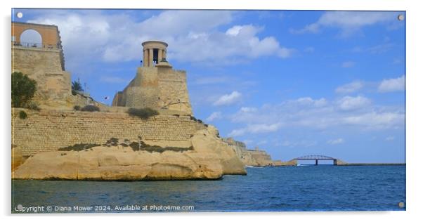 Fort St Elmo Valletta Malta.  Acrylic by Diana Mower
