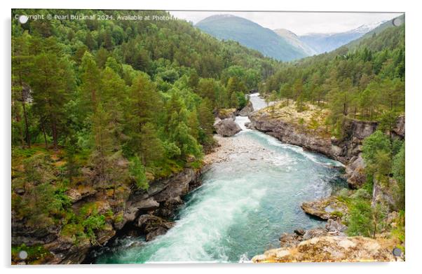 Rauma River Rapids in Romsdal, Norway Acrylic by Pearl Bucknall
