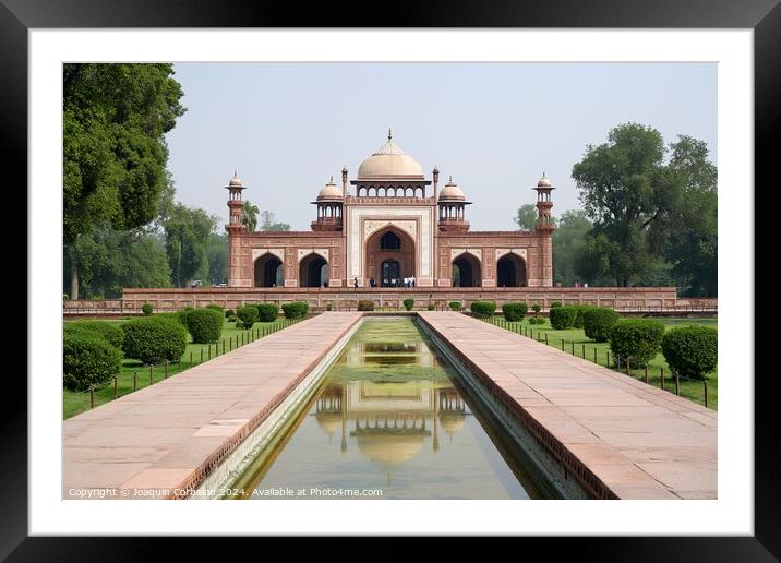 Spectacular religious temple in India, a funerary palace visited by tourists. Framed Mounted Print by Joaquin Corbalan