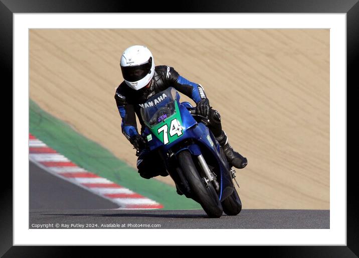 Yamaha Past Masters  - Yamaha TZR250 Racing. Framed Mounted Print by Ray Putley