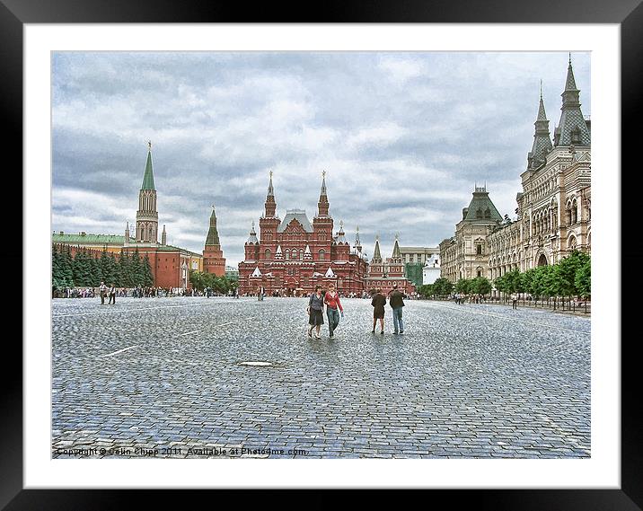 Red Square Framed Mounted Print by Colin Chipp
