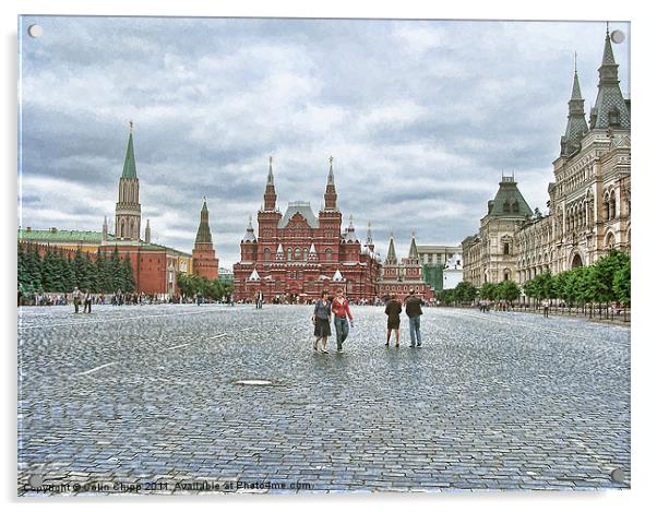 Red Square Acrylic by Colin Chipp