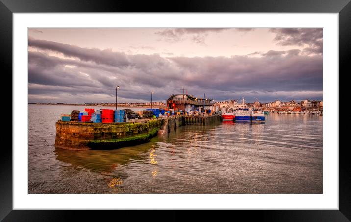Bridlington South Pier and Fish Market Framed Mounted Print by Tim Hill