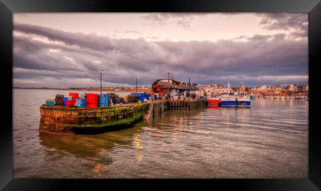 Bridlington South Pier and Fish Market Framed Print by Tim Hill