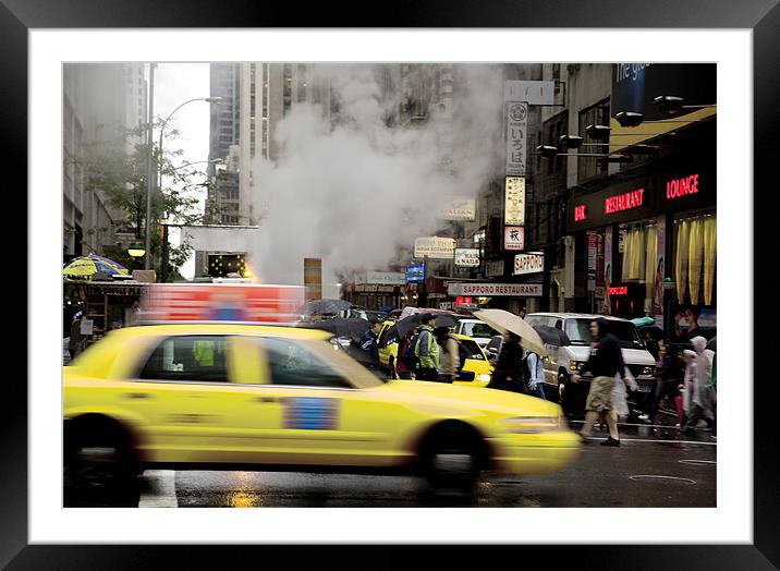 New York Taxi Framed Mounted Print by david harding