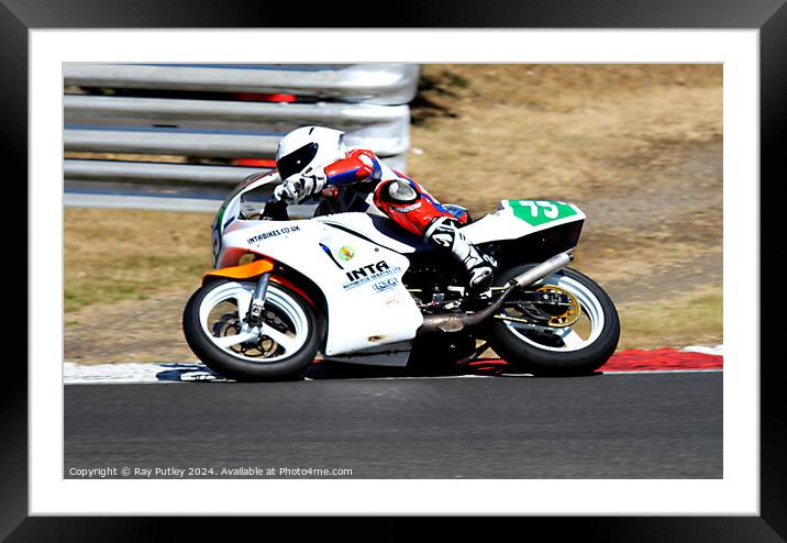 Yamaha Past Masters  - Yamaha TZR250 Racing. Framed Mounted Print by Ray Putley