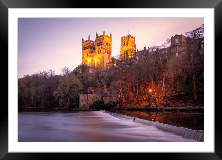 Durham Cathedral above River Wear Framed Mounted Print by Tim Hill