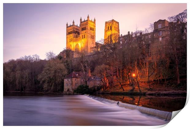 Durham Cathedral above River Wear Print by Tim Hill