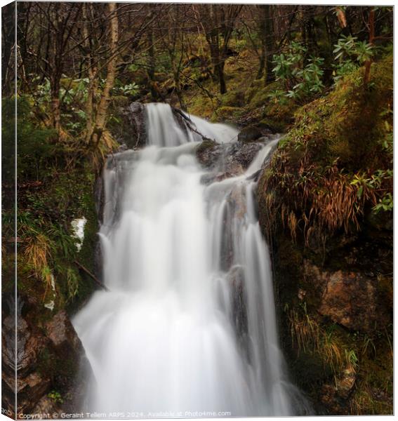Waterfall, Assynt, Highland, Scotland Canvas Print by Geraint Tellem ARPS