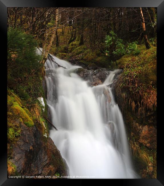 Waterfall, Assynt, Highland, Scotland Framed Print by Geraint Tellem ARPS