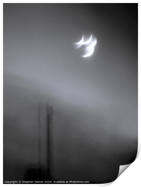 Monochrome Moons Print by Stephen Hamer