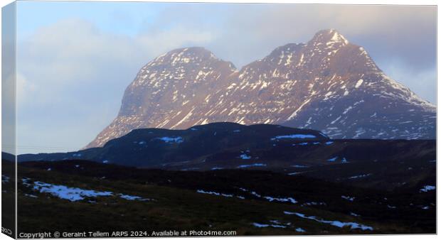 Suilven mountain, Assynt, Highland, Scotland Canvas Print by Geraint Tellem ARPS