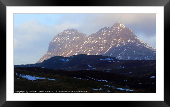 Suilven mountain, Assynt, Highland, Scotland Framed Mounted Print by Geraint Tellem ARPS