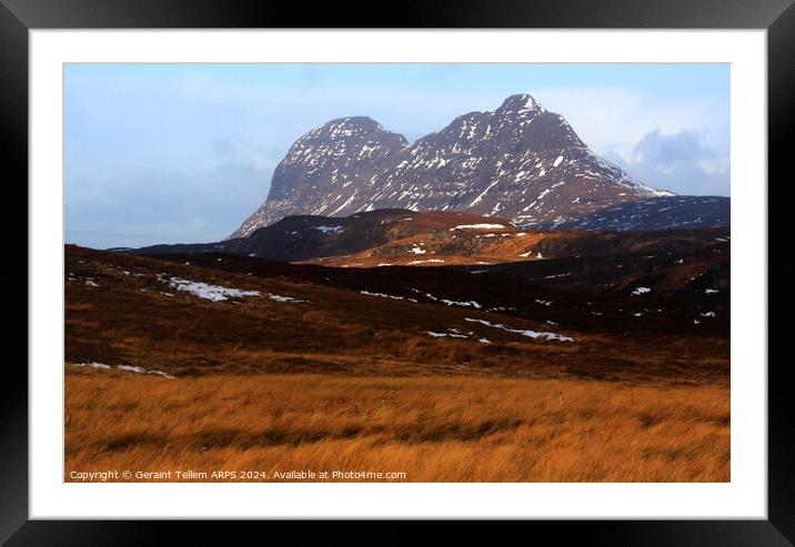 Suilven mountain, Assynt, Highland, Scotland Framed Mounted Print by Geraint Tellem ARPS