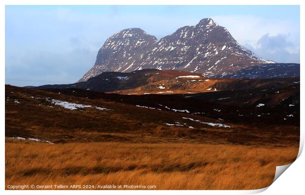 Suilven mountain, Assynt, Highland, Scotland Print by Geraint Tellem ARPS