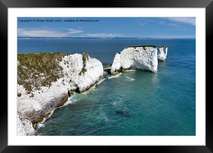 Studland: Old Harry Rocks Framed Mounted Print by Stuart Wyatt