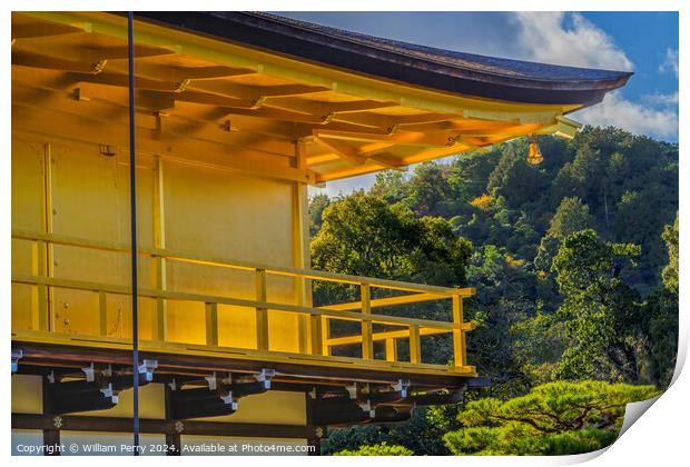 Corner Bell Kinkaku-Ji Golden Buddhist Temple Kyoto Japan Print by William Perry