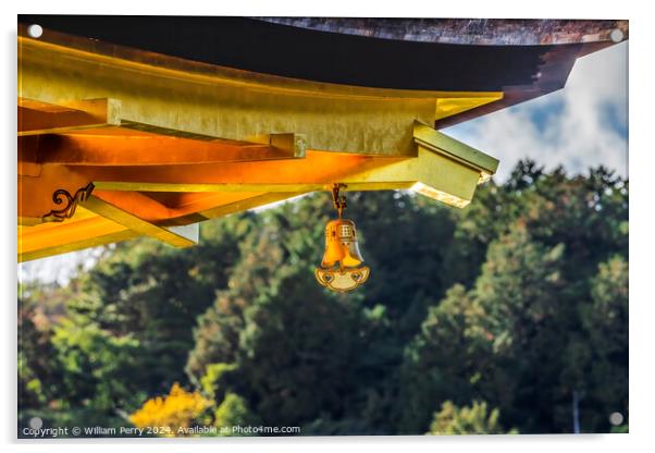 Bell Kinkaku-Ji Golden Pavilion Buddhist Temple Kyoto Japan Acrylic by William Perry