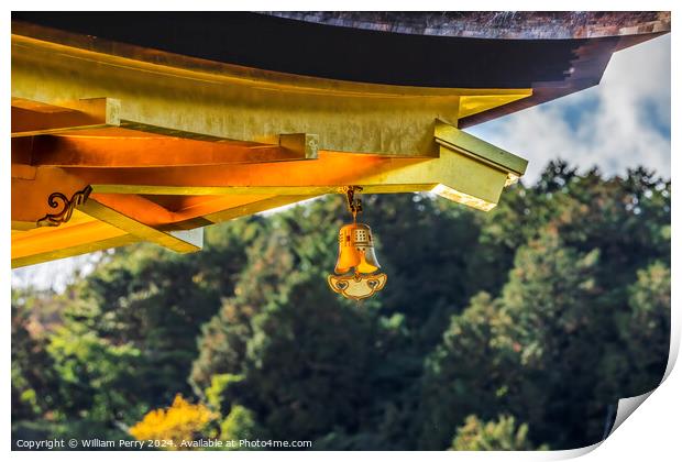 Bell Kinkaku-Ji Golden Pavilion Buddhist Temple Kyoto Japan Print by William Perry