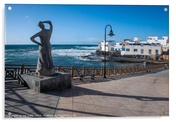 Fishermans wife Statue El Cotillo Fuertaventura  Acrylic by Joe Dailly