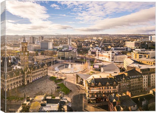 Aerial View of Bradford City Centre, UK Canvas Print by Bradley Taylor