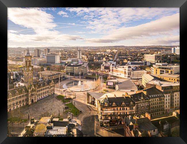 Aerial View of Bradford City Centre, UK Framed Print by Bradley Taylor