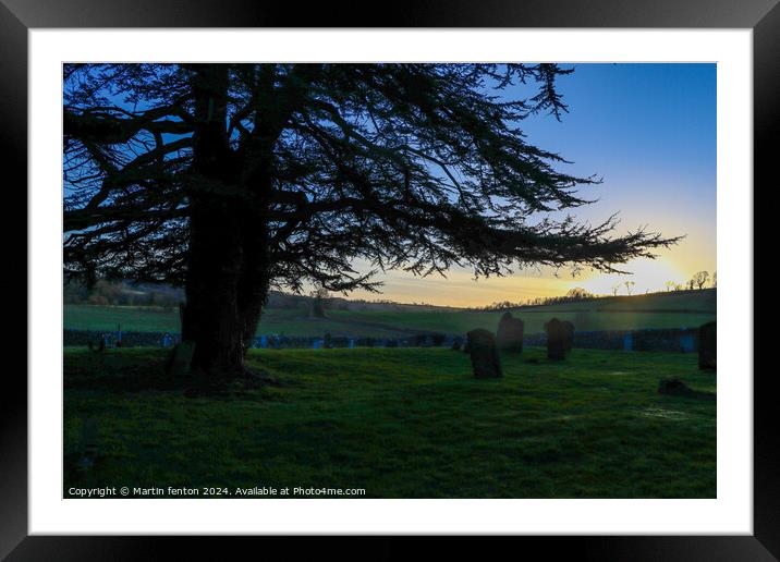 Sunset over the Cotswolds  Framed Mounted Print by Martin fenton
