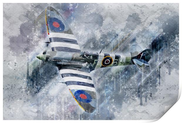 Supermarine Spitfire Mk Vb AB910 Print by J Biggadike