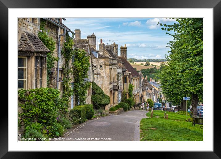 Cotswolds cottages in Burford, Oxfordshire Framed Mounted Print by Angus McComiskey