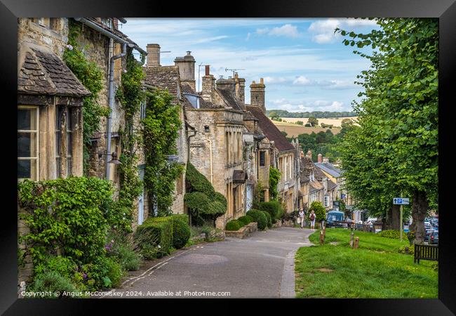 Cotswolds cottages in Burford, Oxfordshire Framed Print by Angus McComiskey