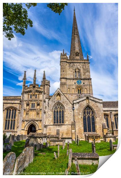 Church of St John the Baptist Burford, Oxfordshire Print by Angus McComiskey