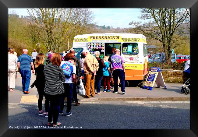 Queueing for ice cream. Framed Print by john hill